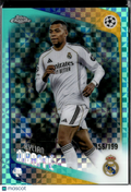 Kylian Mbappe 2026 Topps Chrome UEFA Aqua Refractor 156/199 Real Madrid C.F.