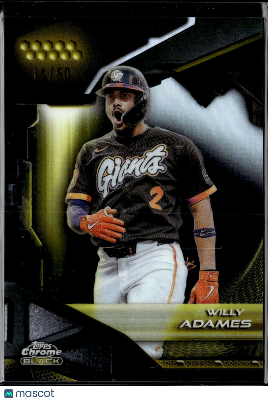 Willy Adames 2026 Topps Chrome Black GOLD 14/50 San Francisco Giants