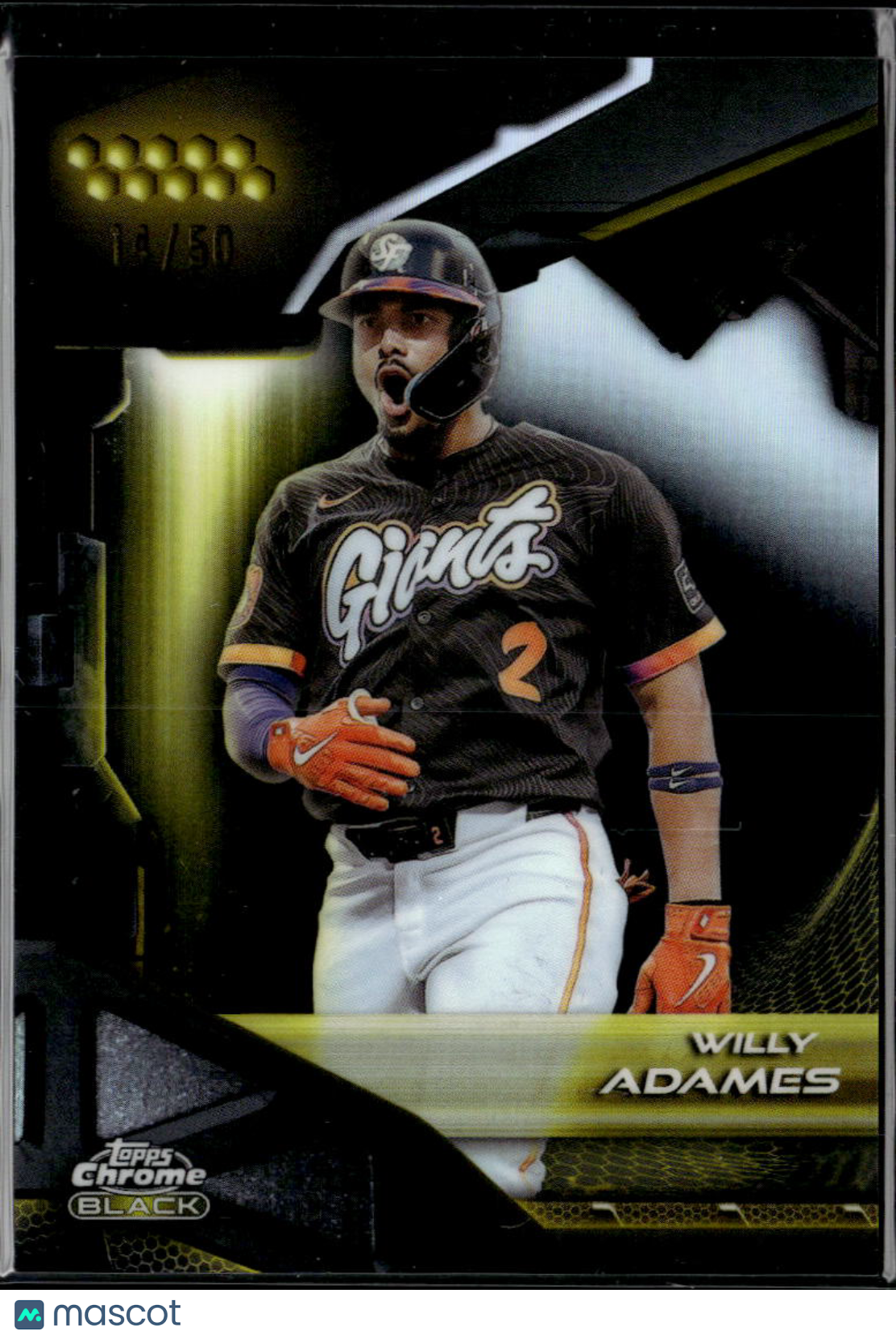 Willy Adames 2026 Topps Chrome Black GOLD 14/50 San Francisco Giants