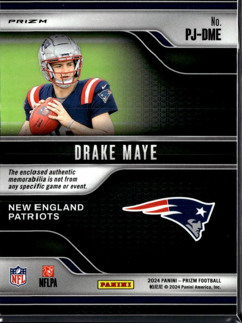 Drake Maye 2024 Prizm Premier Jersey Patch RC Rookie New England Patriots