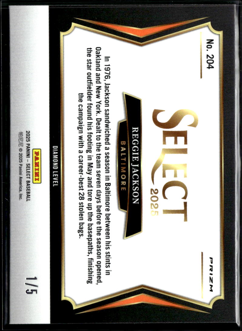 Reggie Jackson 2025 Select Green Emerald Prizm Diamond 1/5 Baltimore Orioles