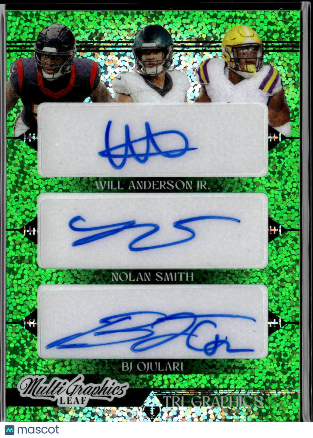 Will Anderson Jr/  BJ Ojulari / Nolan Smith 2023 Leaf Triple Auto Autograph 5/5