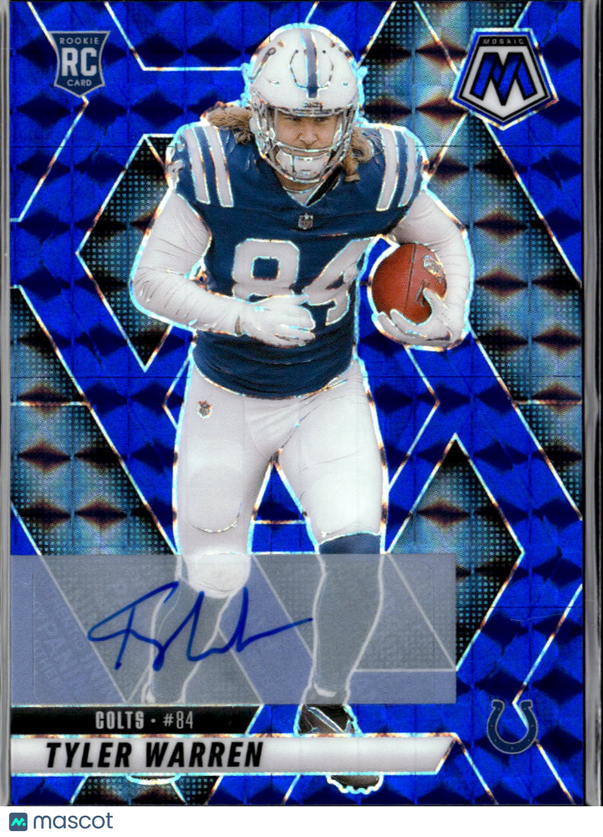 Tyler Warren 2025 Mosaic Auto Autograph RC BLUE 91/99 Indianapolis Colts