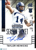 Taylor Heinicke 2015 Contenders Auto Autograph RC Old Dominion Monarchs