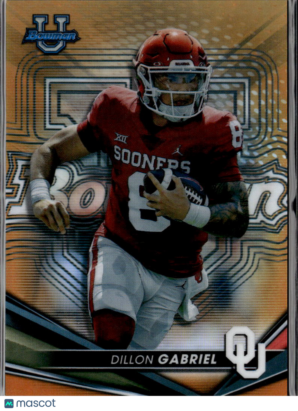 Dillon Gabriel 2022 Bowman's Best Orange Refractor RC 4/25 Oklahoma Sooners