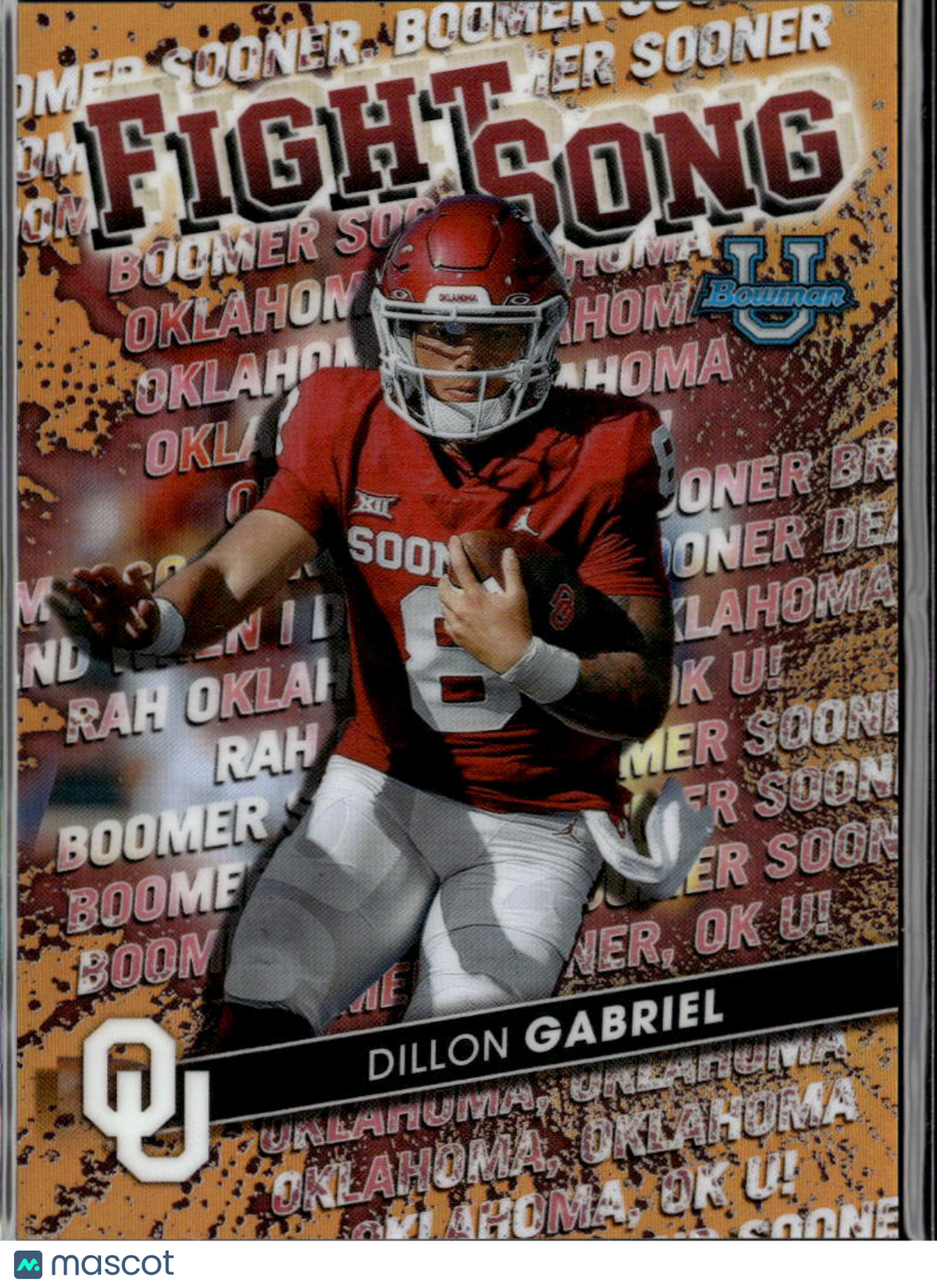 Dillon Gabriel 2022 Bowman's Best Fight Song Orange Refractor 15/25 Sooners