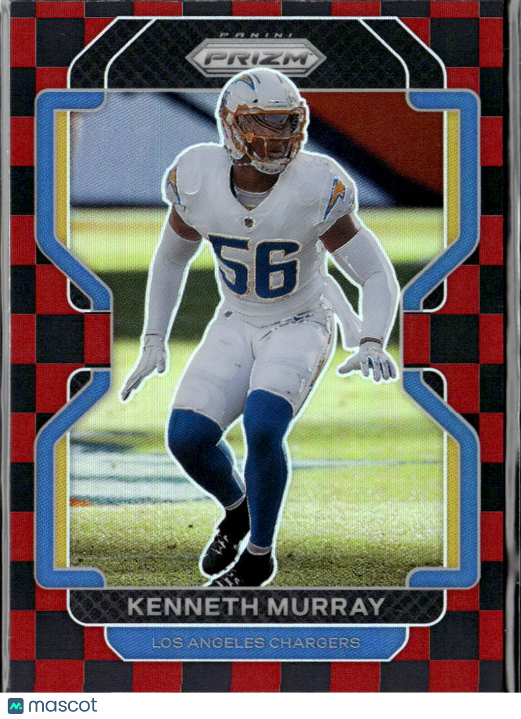 Kenneth Murray 2021 Prizm Red and Black Checkerboard SSP Los Angeles Chargers