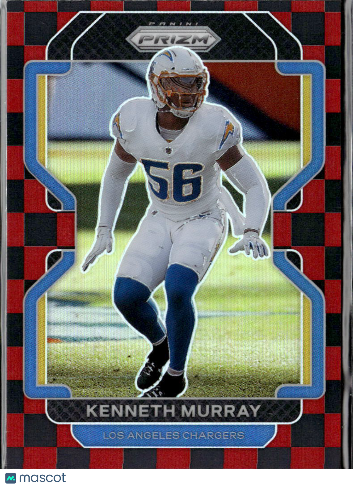 Kenneth Murray 2021 Prizm Red and Black Checkerboard SSP Los Angeles Chargers