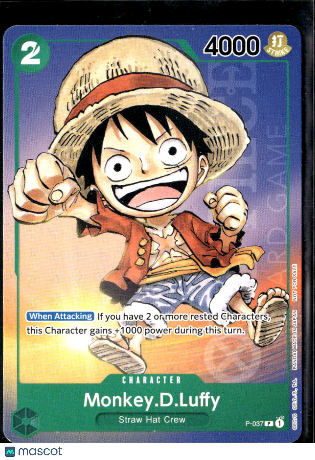 Monkey.D.Luffy 2022 One Piece Card Game Promo P-037 Promo