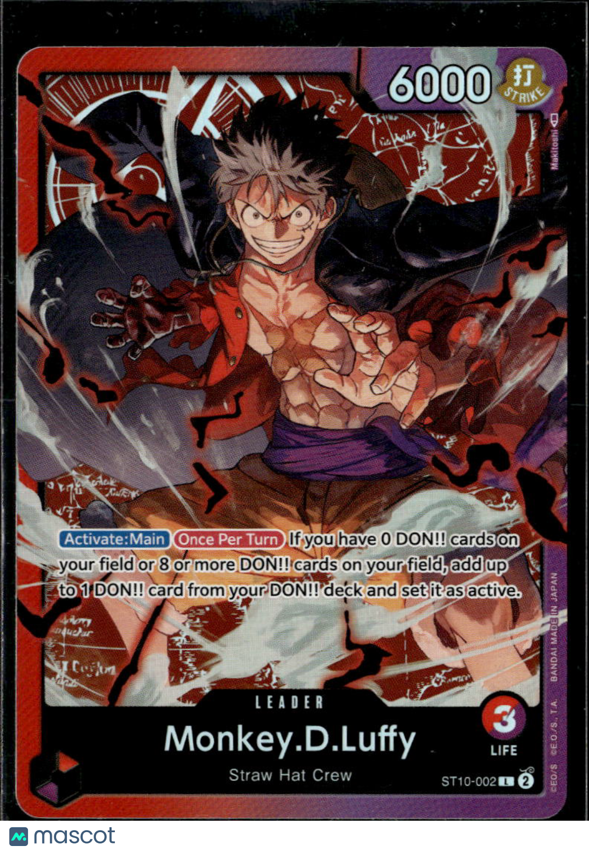 Monkey.D.Luffy 2023 One Piece Ultimate Deck Three Captains Holo Leader ST10-002