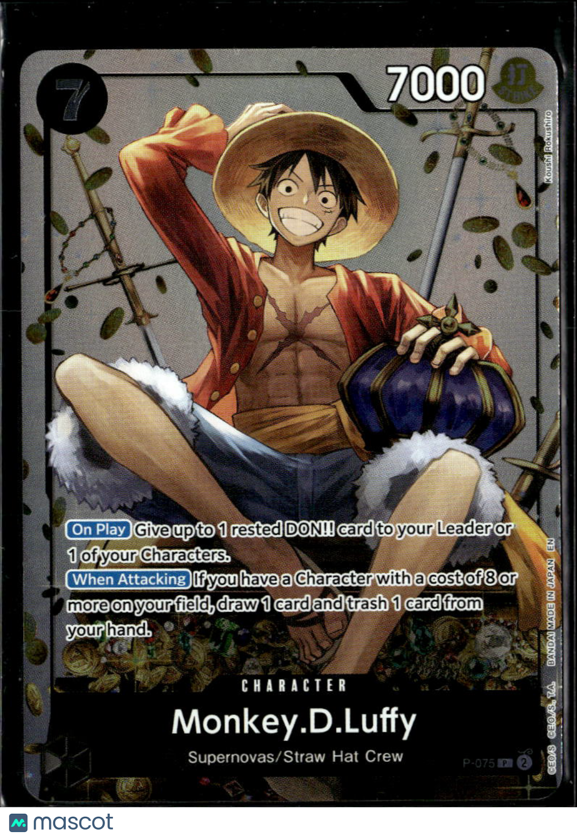 Monkey.D.Luffy 2023 Bandai One Piece Card Promo Straw Hat Crew Supernovas #P-075