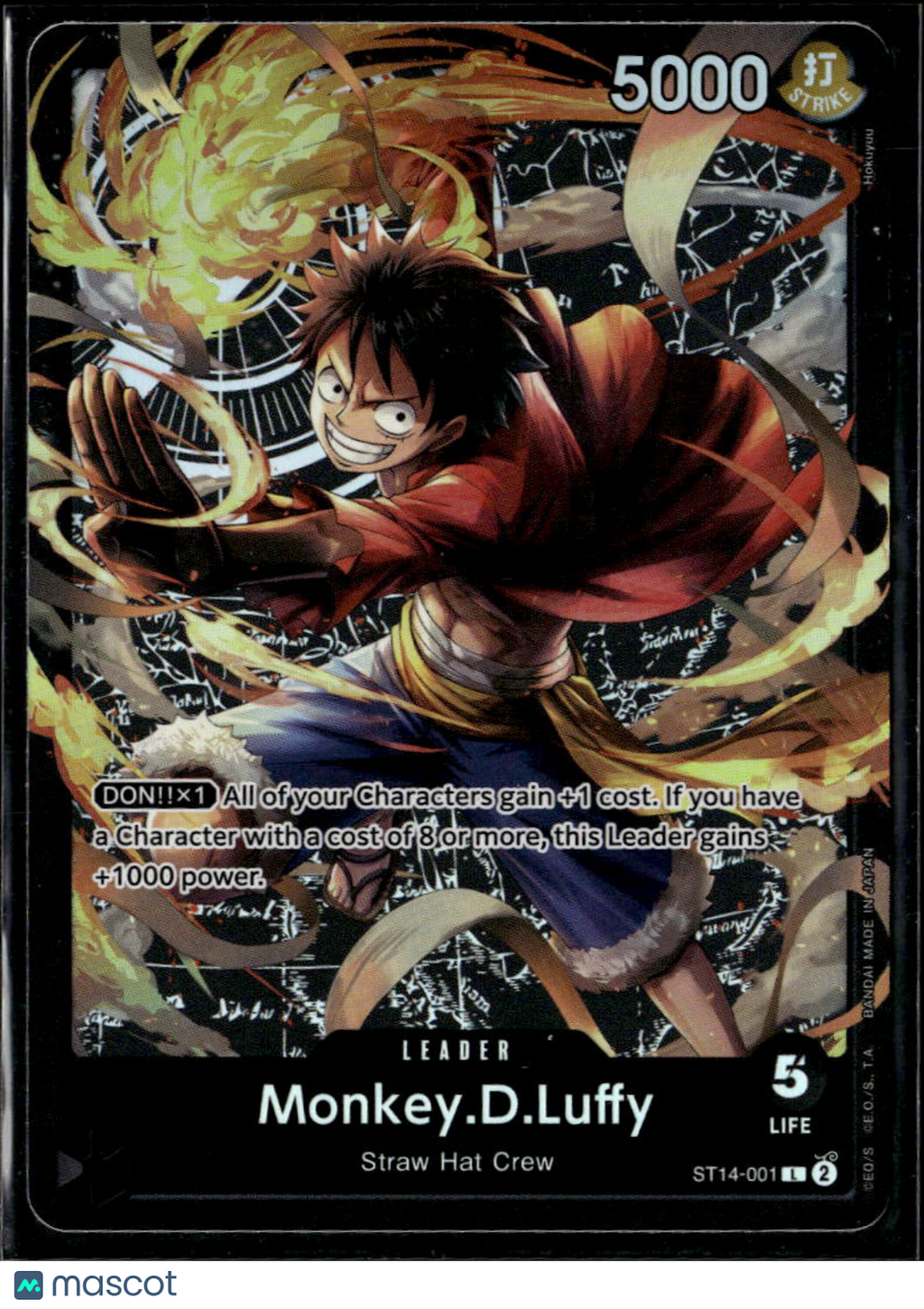 Monkey.D.Luffy 2024 Bandai One Piece Card ST-14 3D2Y Holo Straw Hat Crew Leader