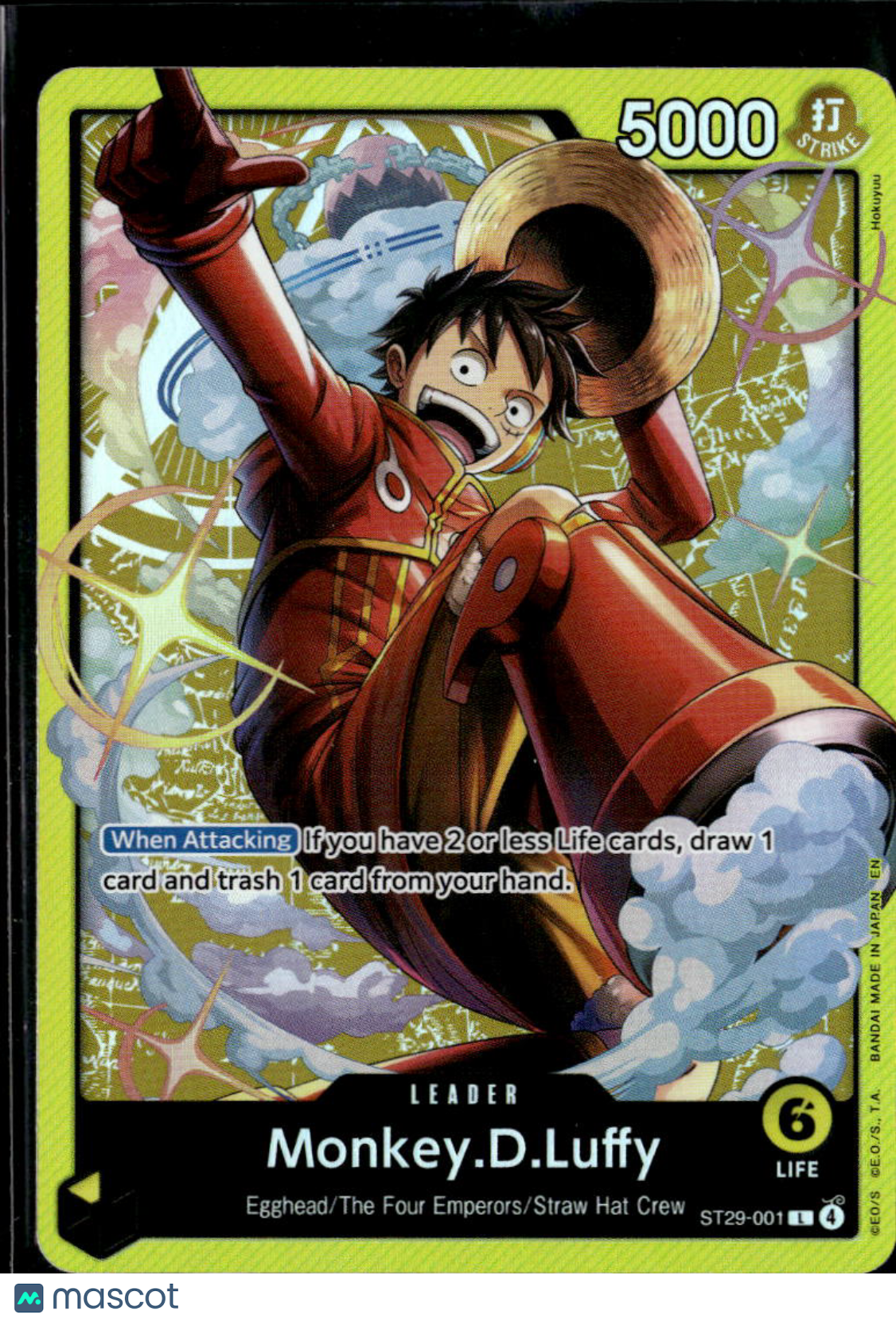 Monkey D Luffy 2024 One Piece Yellow Holo Straw Hat Crew Egghead Four Emperors