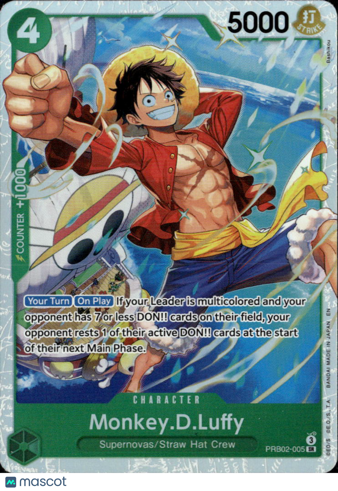 Monkey D Luffy 2024 One Piece The Best PRB-01 Holo Straw Hat Crew Supernovas