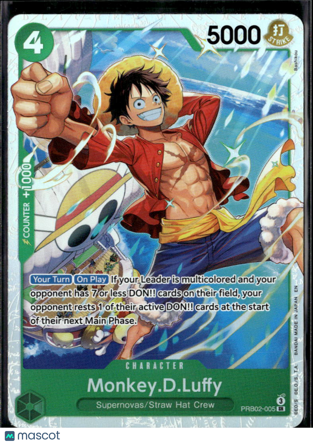 Monkey D Luffy 2024 One Piece The Best PRB-01 Holo Straw Hat Crew Supernovas