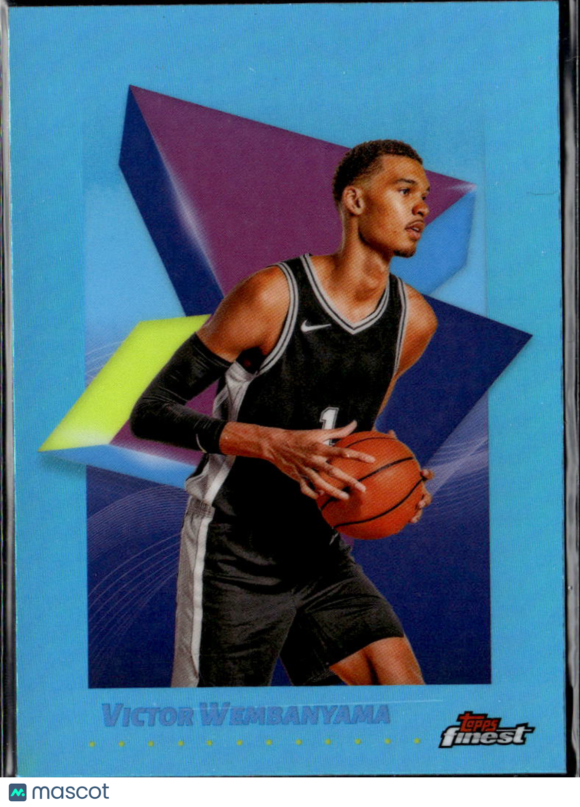 Victor Wembanyama 2025 Topps Finest Sky Blue Refractor San Antonio Spurs