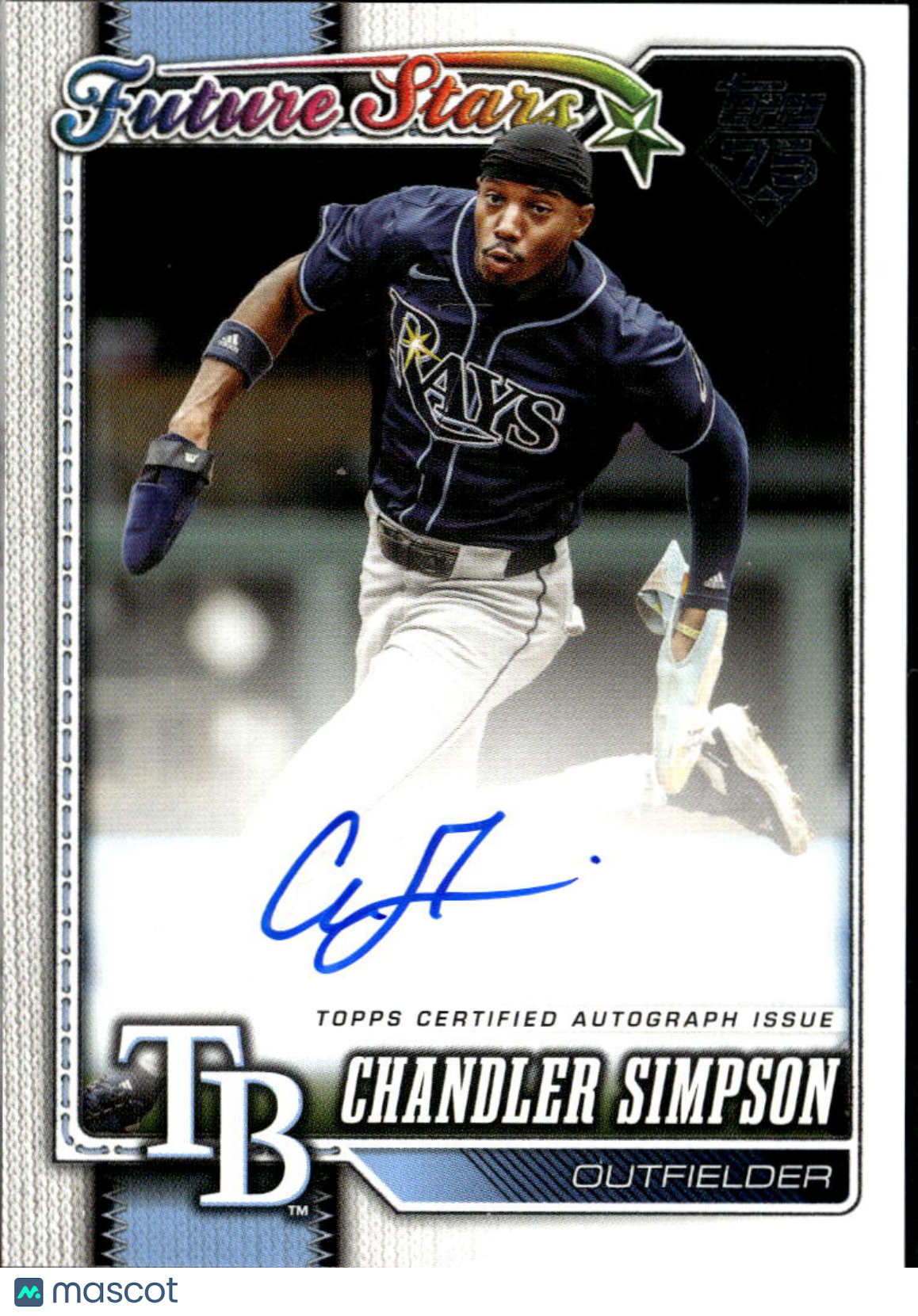 Chandler Simpson 2026 Topps On Card Auto Autograph Tampa Bay Rays
