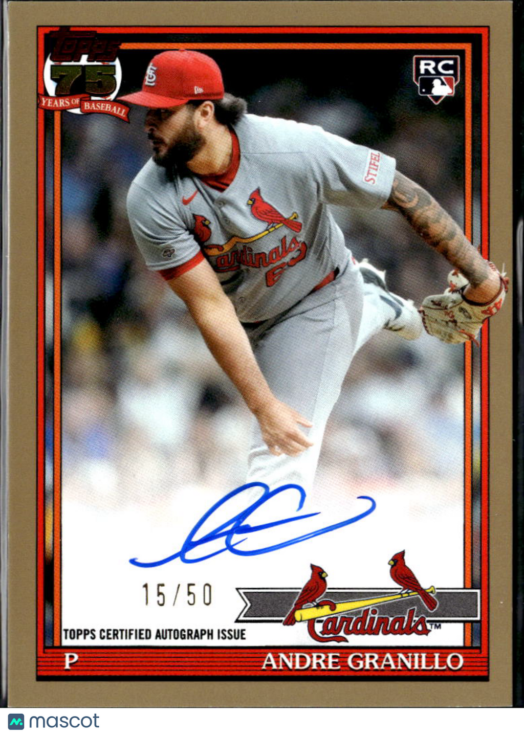 Andre Granillo 2026 Topps '91 Auto Autograph GOLD 15/50 St. Louis Cardinals