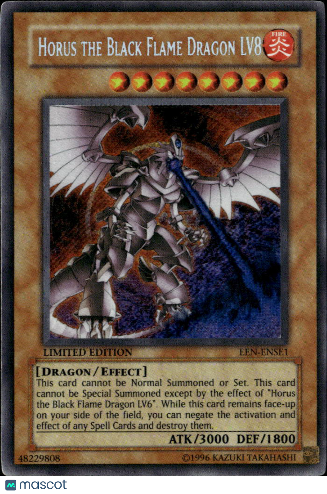 Horus the Black Flame Dragon LV8 2005 Yu-Gi-Oh! Elemental Energy Super Rare