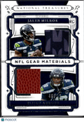 Elijah Arroyo / Jalen Milroe 2025 National Treasures Dual Patch RC /49 Seahawks