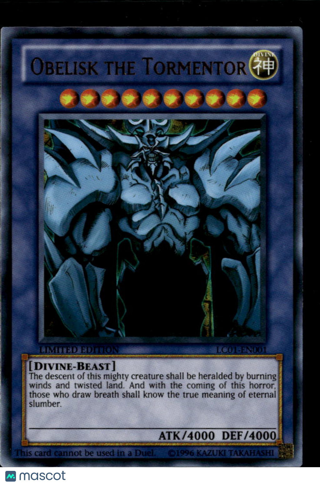 Obelisk the Tormentor 2010 Yu-Gi-Oh! Legendary Collection Limited Edition