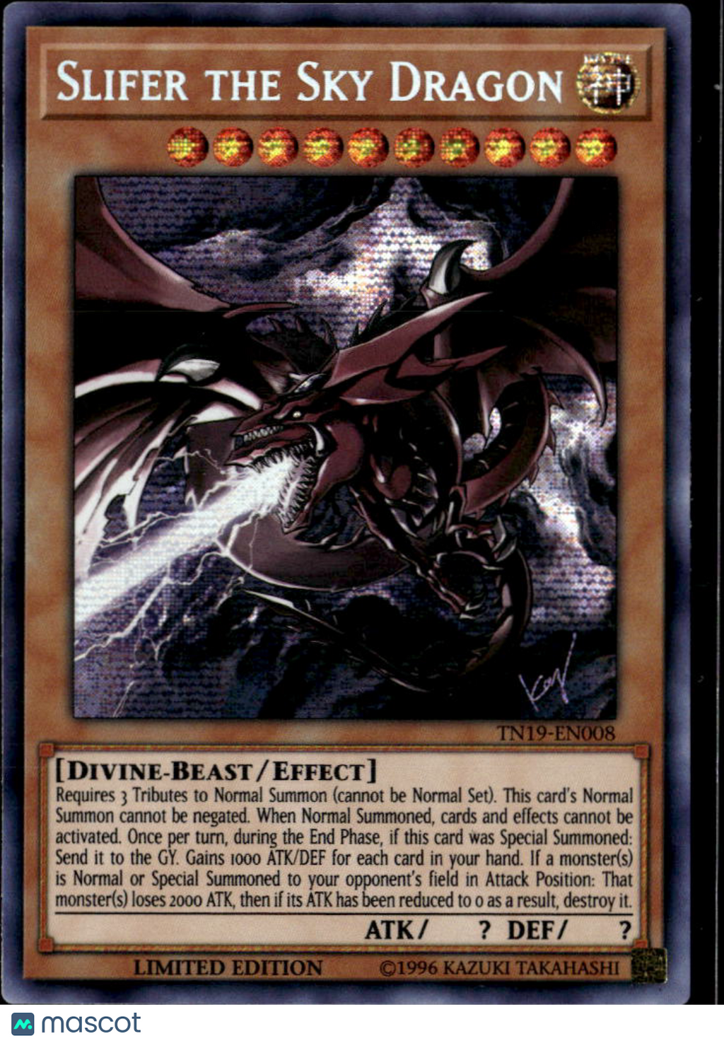 Slifer the Sky Dragon Gold Secret Rare Prismatic Secret Rare Limited Edition