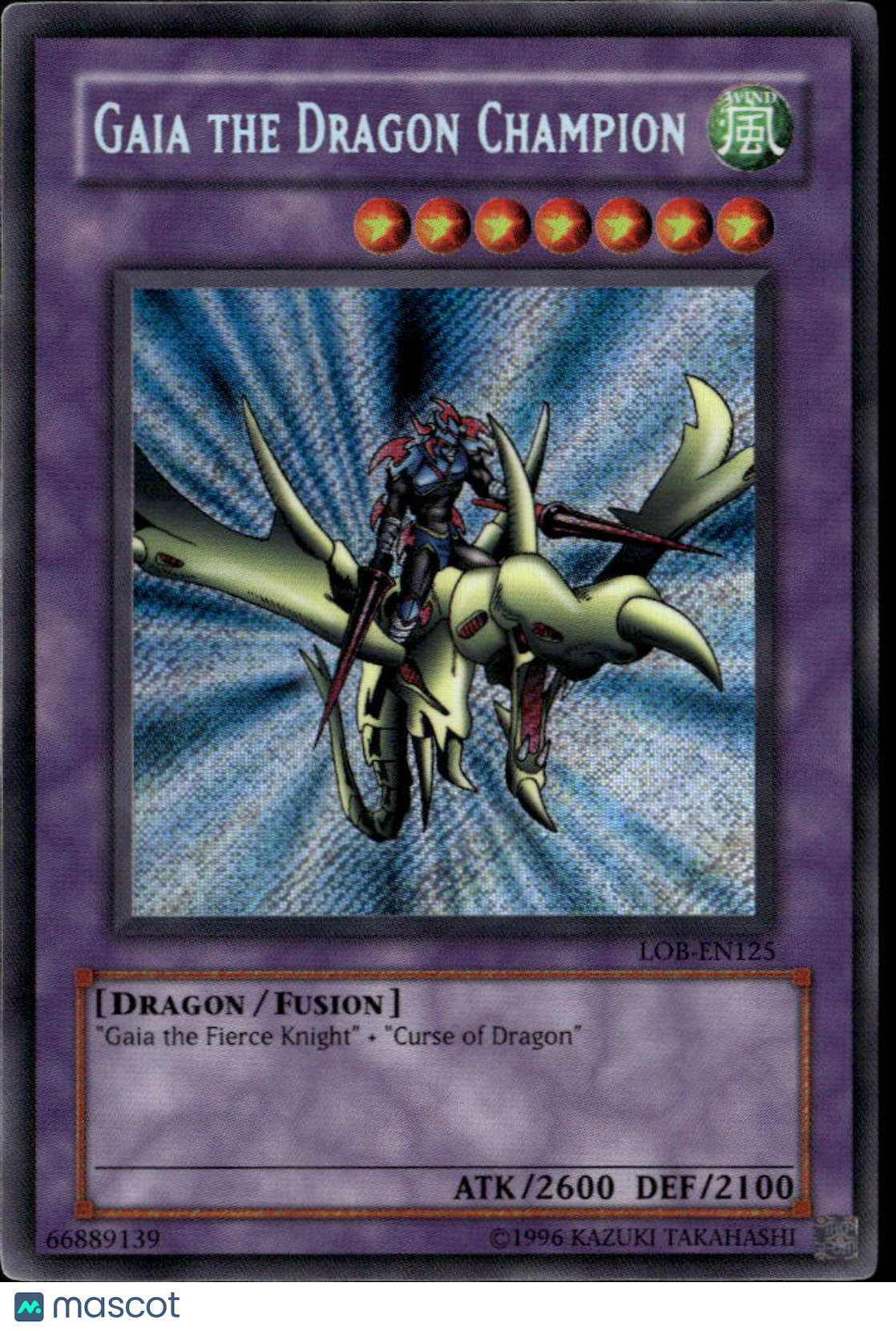Gaia the Dragon Champion Yu-Gi-Oh! Legend White Dragon Secret Rare 1st Edition