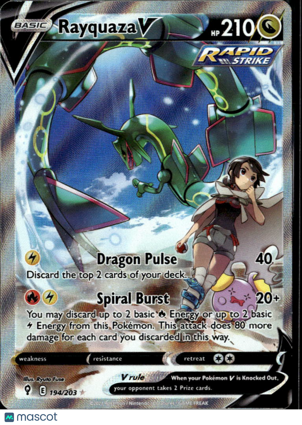 Rayquaza V 2021 Evolving Skies Holo Ultra Rare SR #194/203