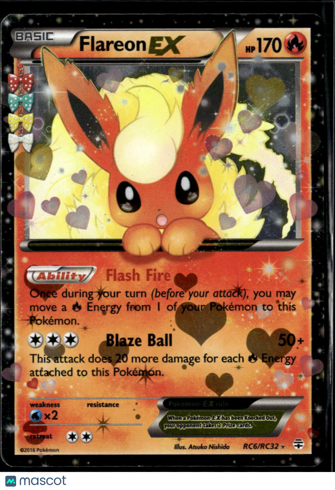 Flareon EX 2016 Generations Holo Rare FA #RC6/RC32