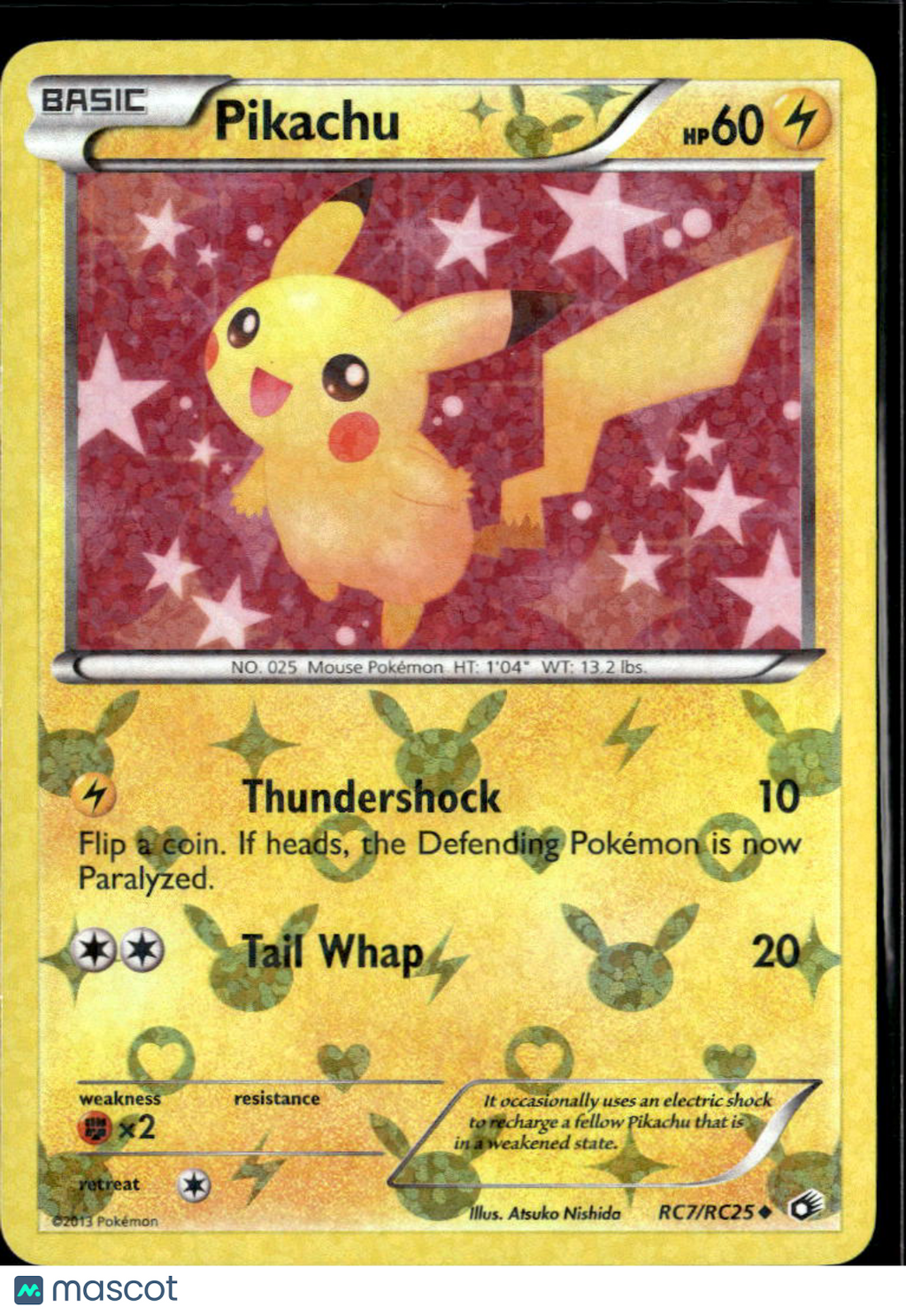 Pikachu 2013 Legendary Treasures Holo Uncommon #RC7/RC25