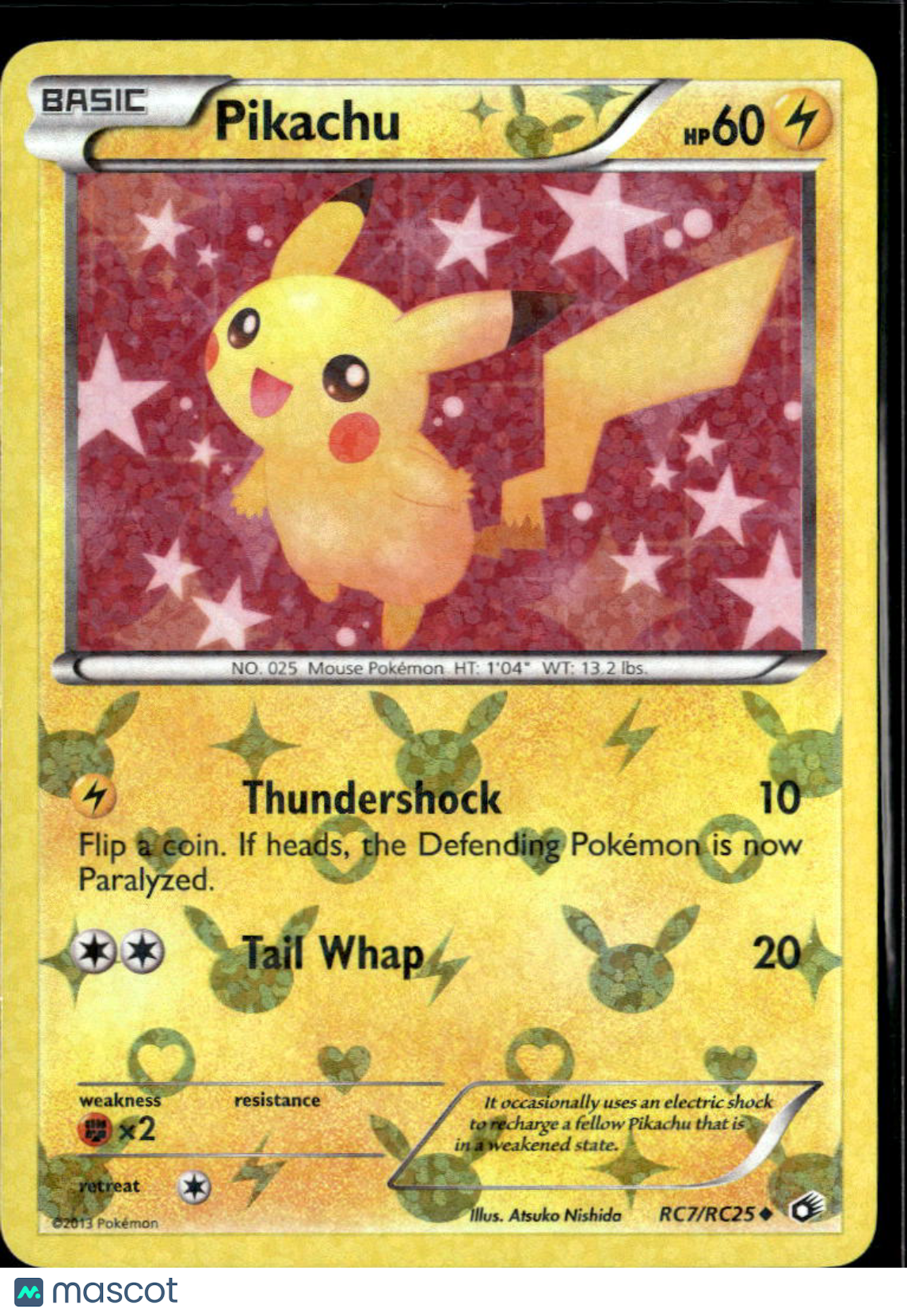 Pikachu 2013 Legendary Treasures Holo Uncommon #RC7/RC25