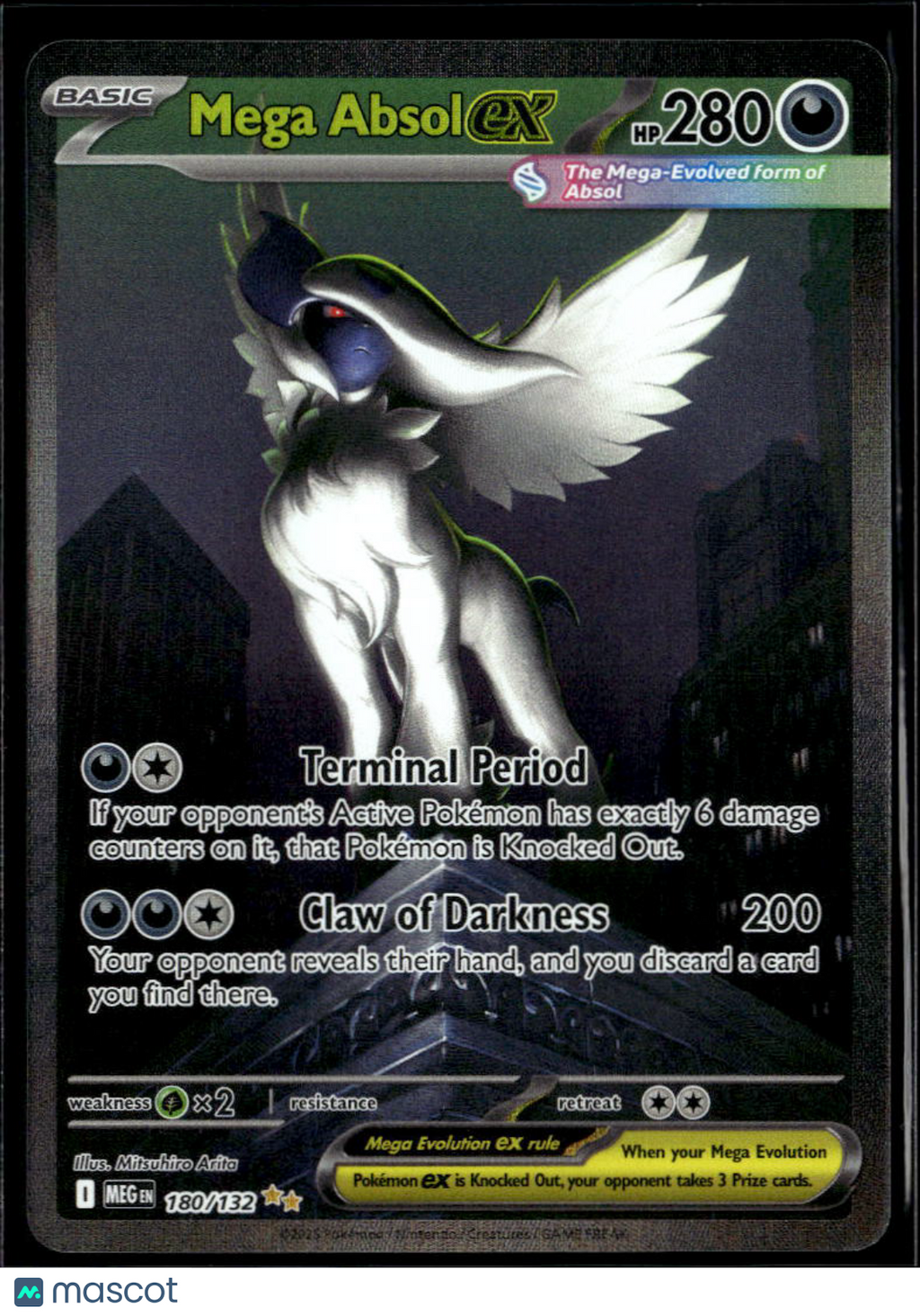 Mega Absol EX 2025 Mega Evolution Etched Secret Rare SAR #180/132