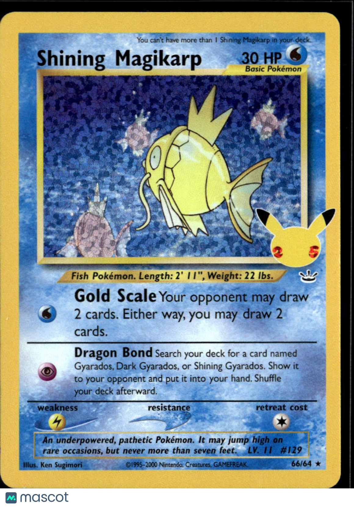 LP Shining Magikarp 2021 Celebrations Holo Secret Rare #66/64