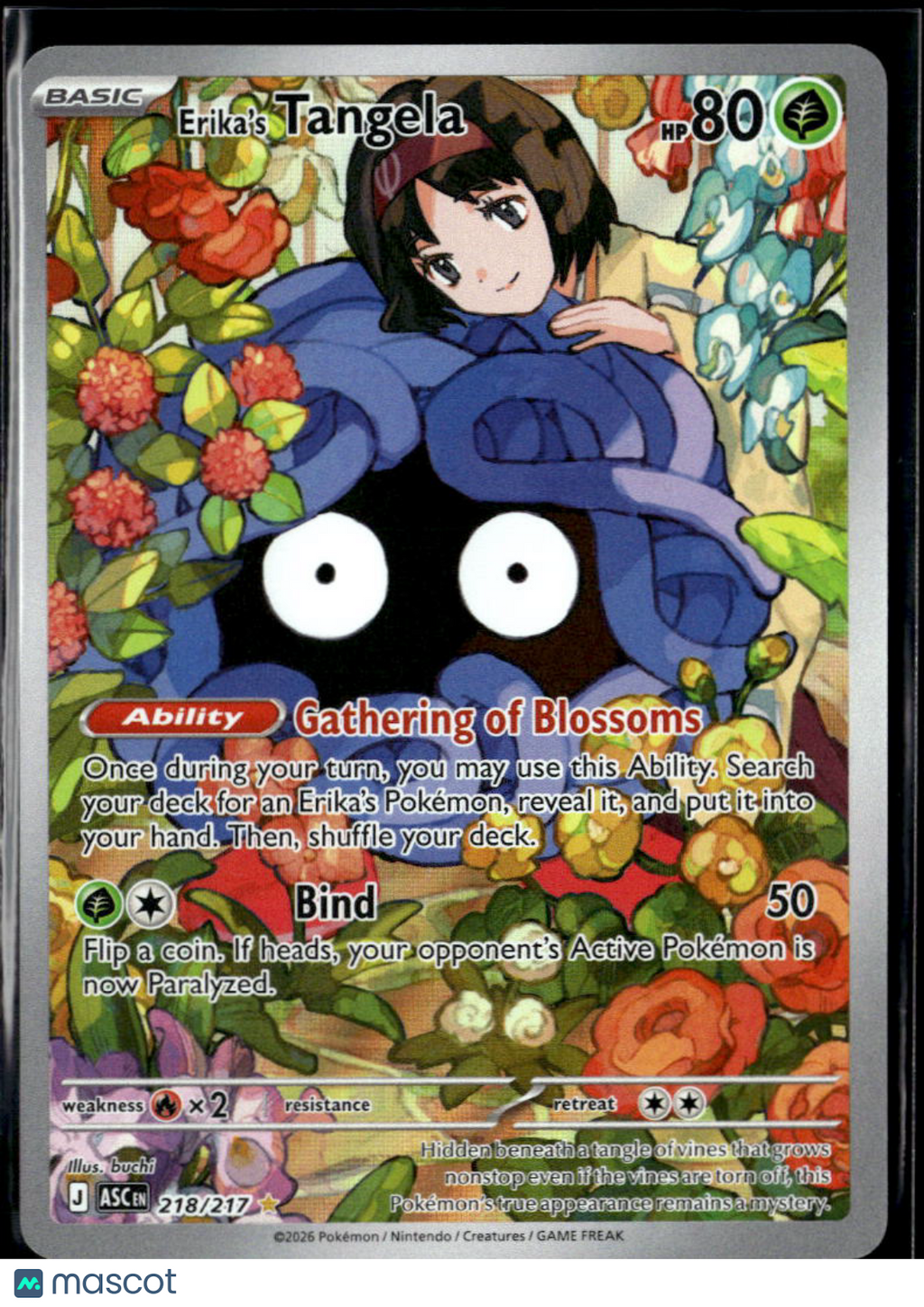 Erika's Tangela 2026 Mega Evolution – Ascended Heroes Holo Secret Rare #218/217