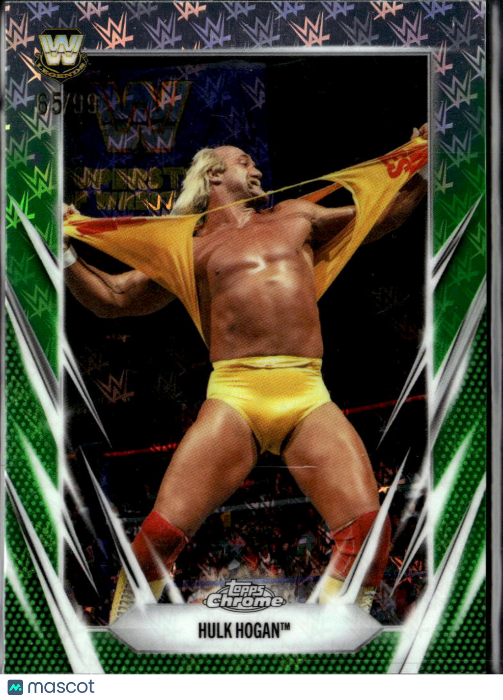 Hulk Hogan 2026 Topps Chrome WWE Legends Green Logofractor 65/99 WWE