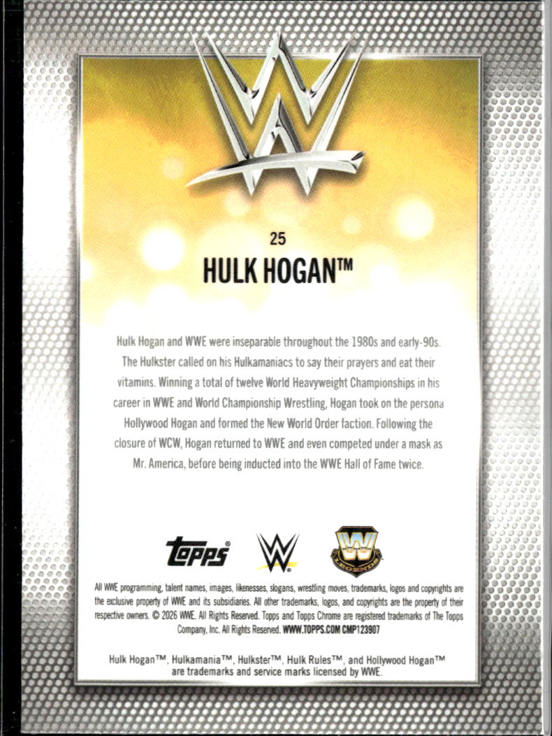 Hulk Hogan 2026 Topps Chrome WWE Legends Green Logofractor 65/99 WWE