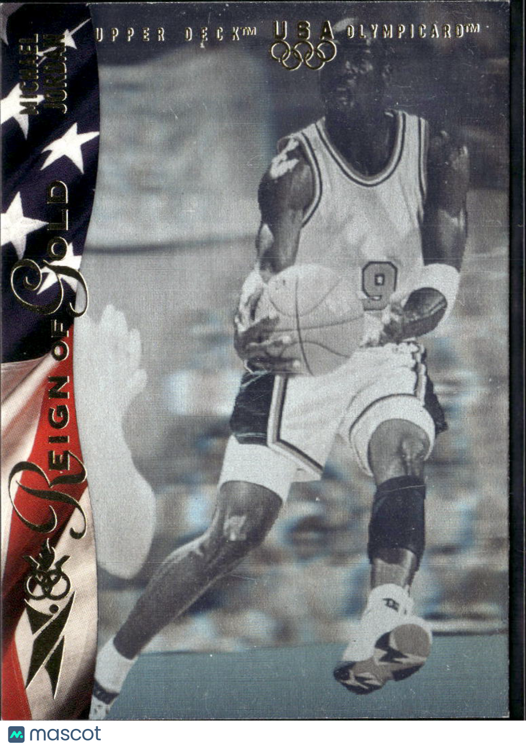Michael Jordan 1996 Upper Deck USA Olympicard Reign of Gold USA Basketball #RN1