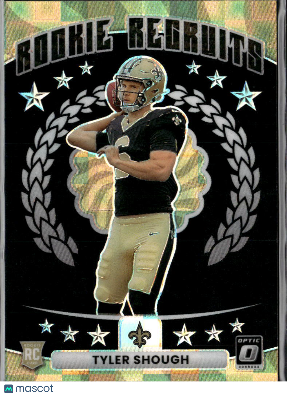 Tyler Shough 2025 Optic Rookie Recruits RC Black Pandora 81/149 Saints