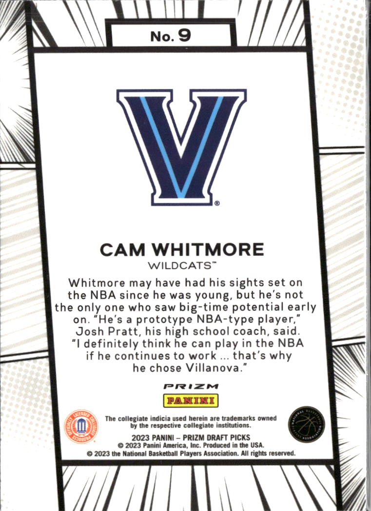Cam Whitmore 2023 Panini Prizm Draft Picks Manga CASE HIT SSP RC Villanova