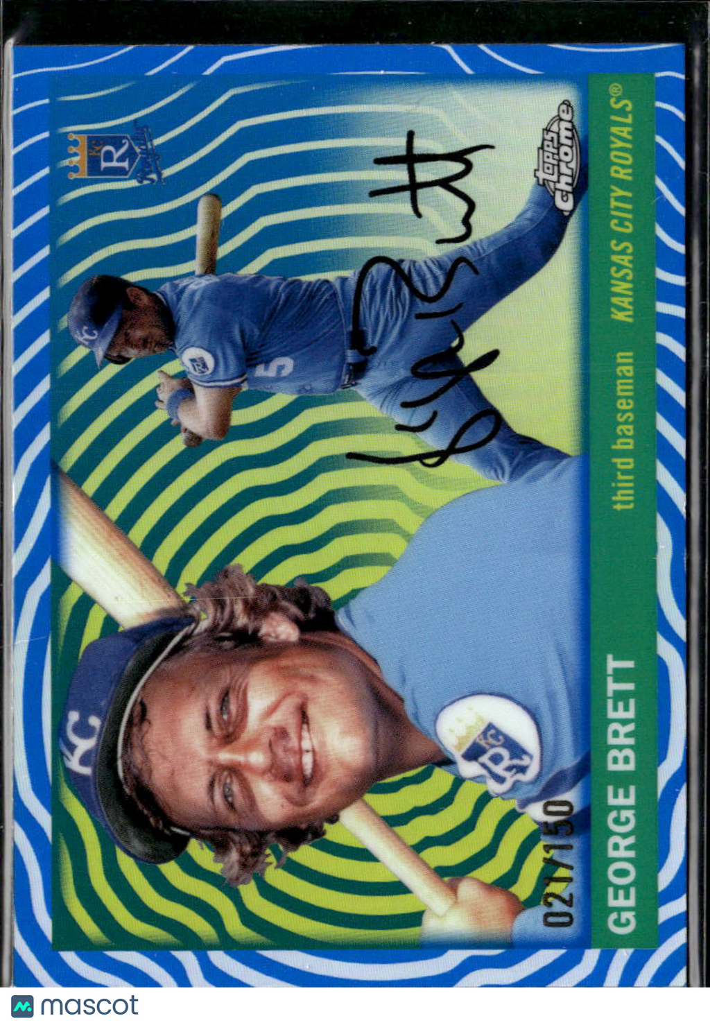 George Brett 2025 Topps Chrome Platinum Blue Refractor 21/150 Kansas City Royals