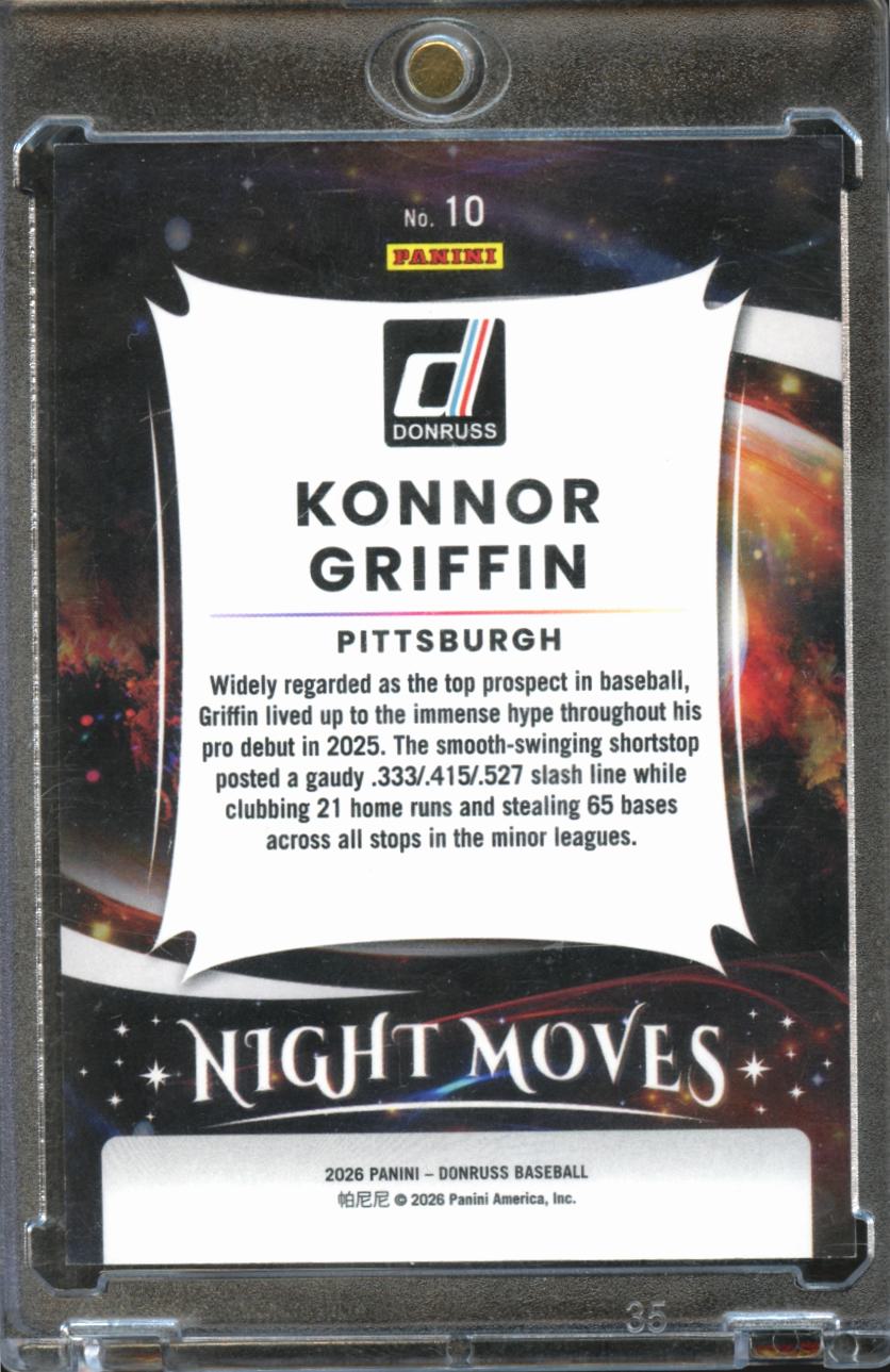 Konnor Griffin 2026 Panini Donruss Night Moves SSP CASE HIT Pittsburgh Pirates