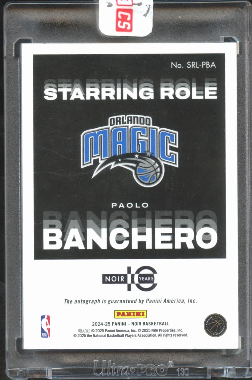 Paolo Banchero 2024-25 Noir Starring Role Auto Autograph 45/49 Orlando Magic