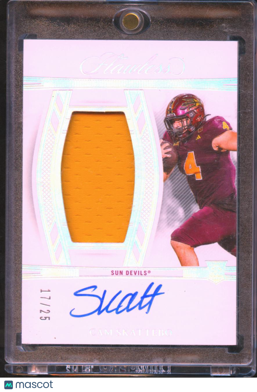 Cam Skattebo 2025 Flawless Auto Autograph Patch RC 17/25 Arizona State Giants