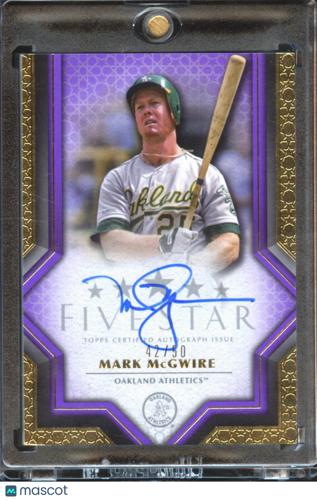 Mark McGwire 2023 Topps Five Star Auto Autograph Purple 42/50 Oakland Athletics