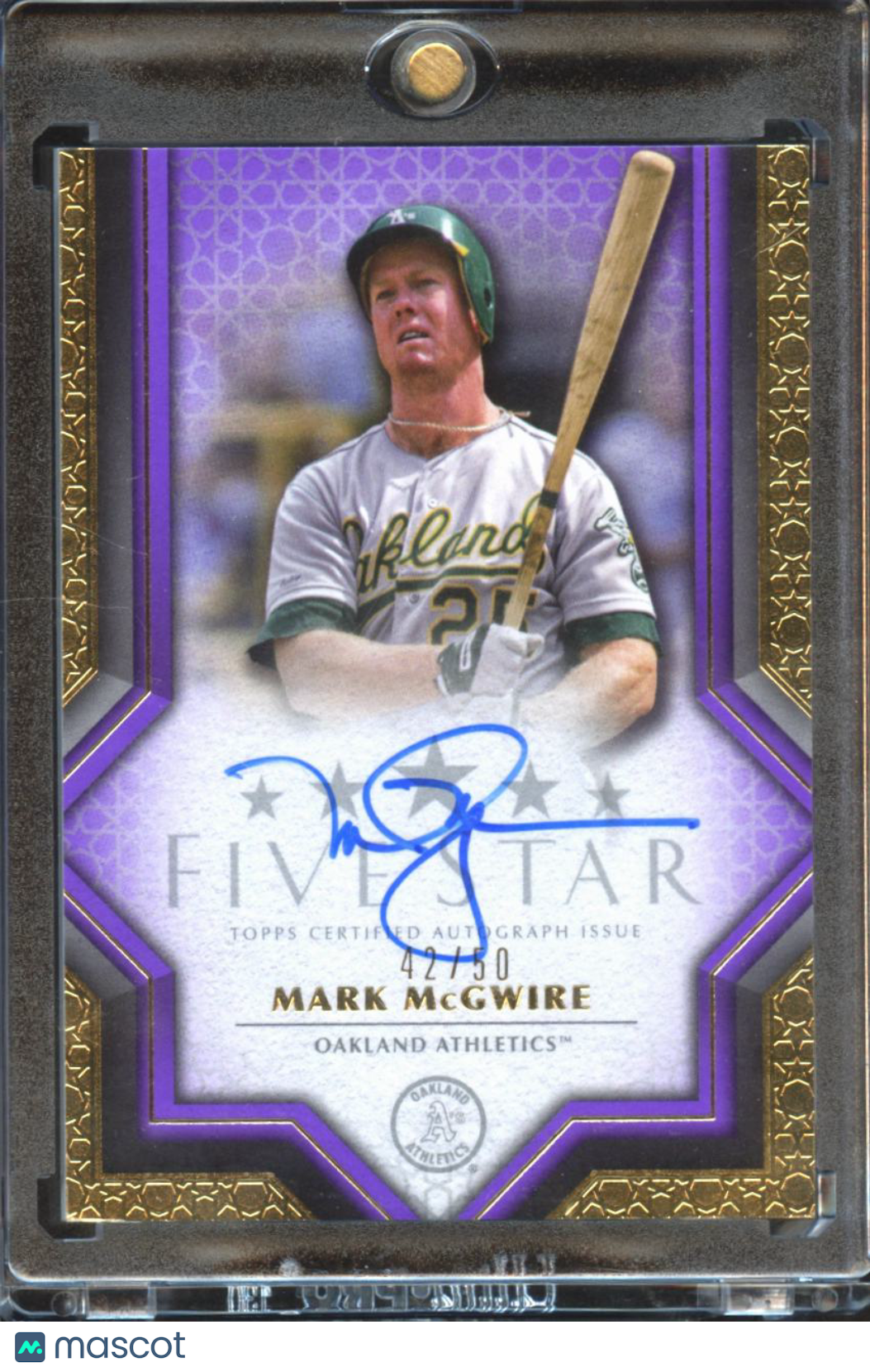 Mark McGwire 2023 Topps Five Star Auto Autograph Purple 42/50 Oakland Athletics