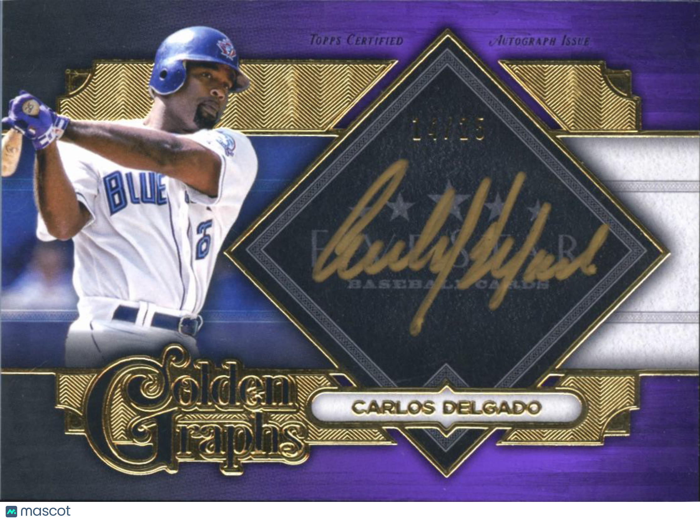 Carlos Delgado 2022 Topps Five Star Auto Autograoh 14/25 Toronto Blue Jays