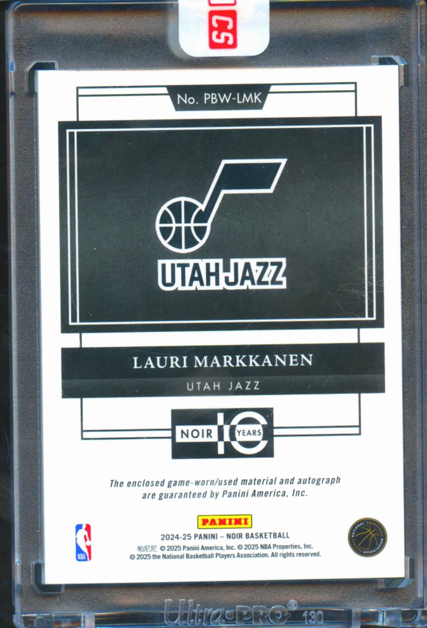 Lauri Markkanen 2024-25 Noir Auto Autograph Patch 55/75 Utah Jazz
