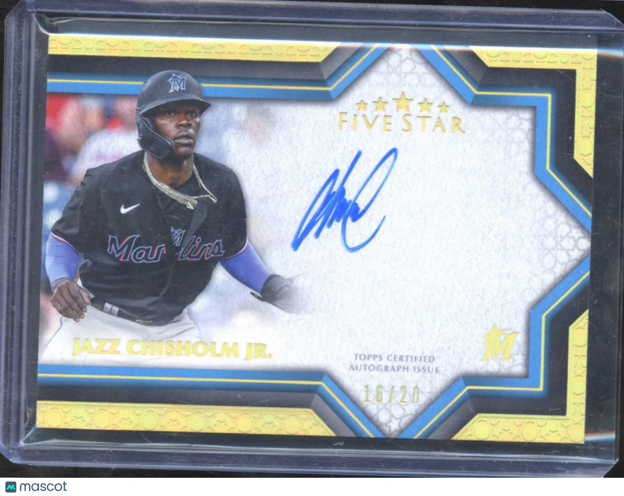 Jazz Chisholm Jr. 2023 Topps Five Star Auto Autograph 16/20 Miami Marlins