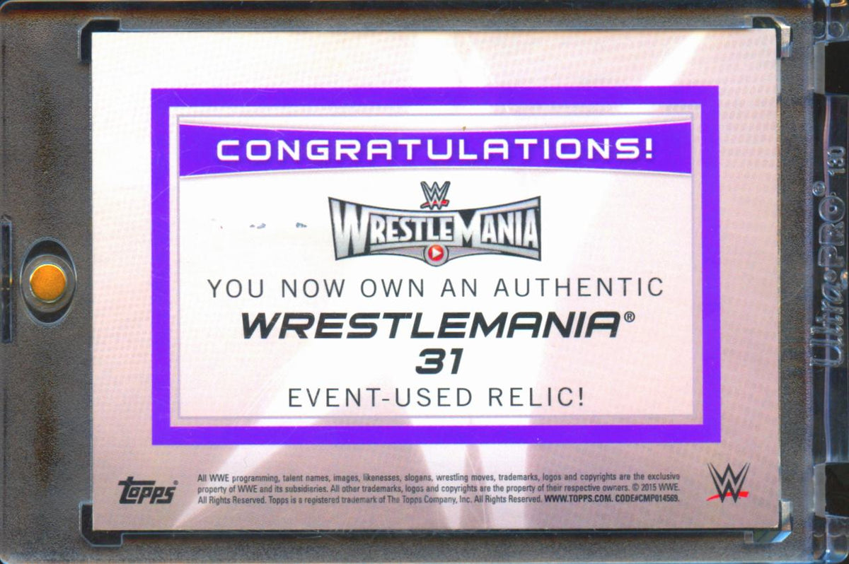 Triple H 2015 Topps WWE WrestleMania 31 Event-Used Relic Authentic Mat Relic
