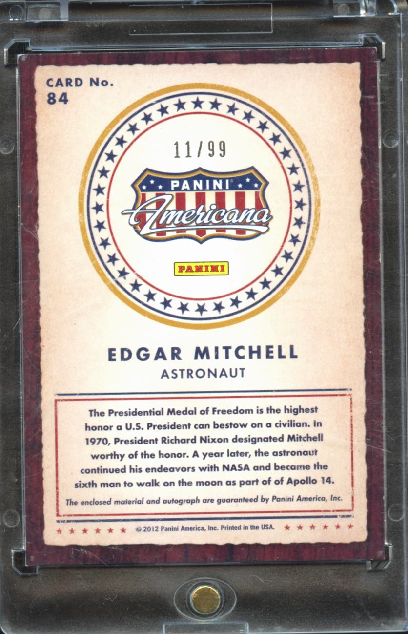 Edgar Mitchell 2012 Panini Americana Auto Autograph Patch Astronaut 11/99